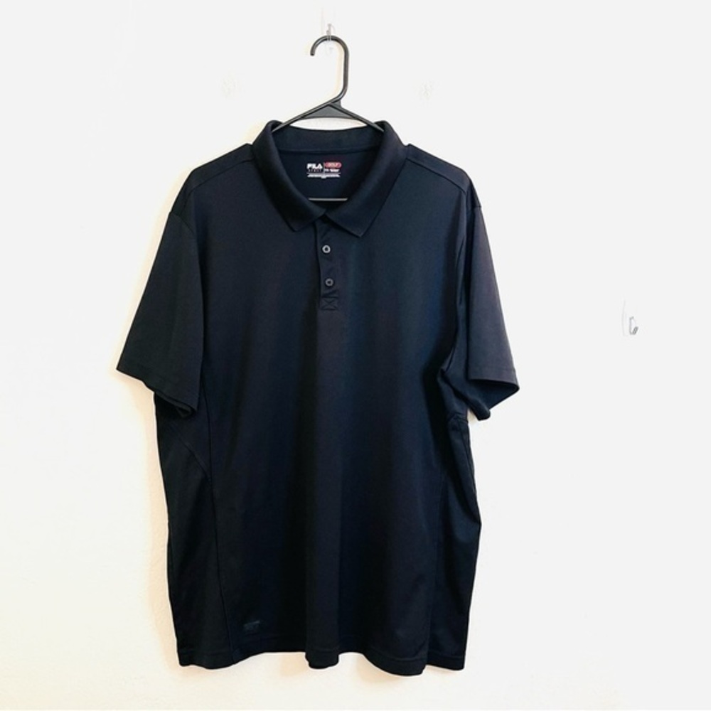 FILA Fitted Golf Short Sleeve Polo Shirt XXL Black